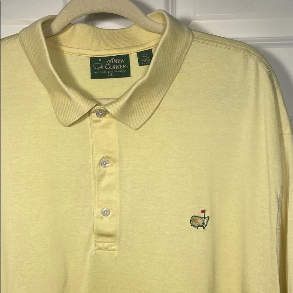 Amen Corner Polo Shirt Sz XXL Augusta Nationals 60s 2-Ply 2-Mercerized Yellow